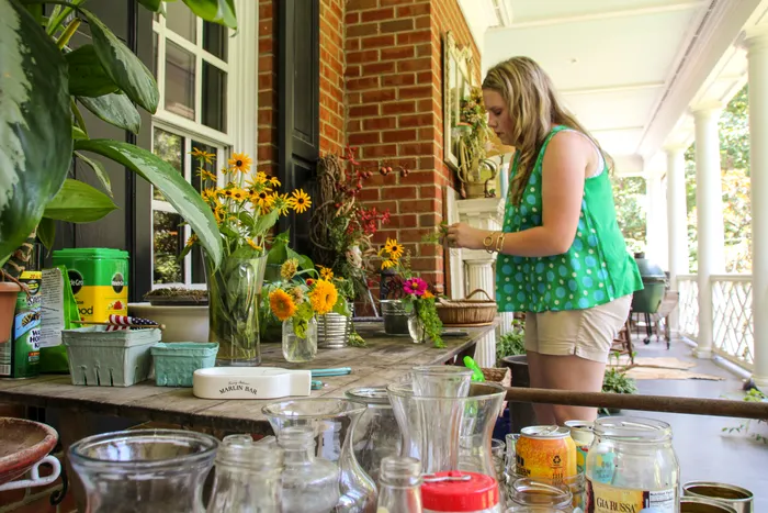 Storing Flower Arranging Supplies in Limited Space